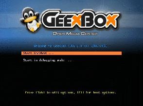 GeeXboX boot menu